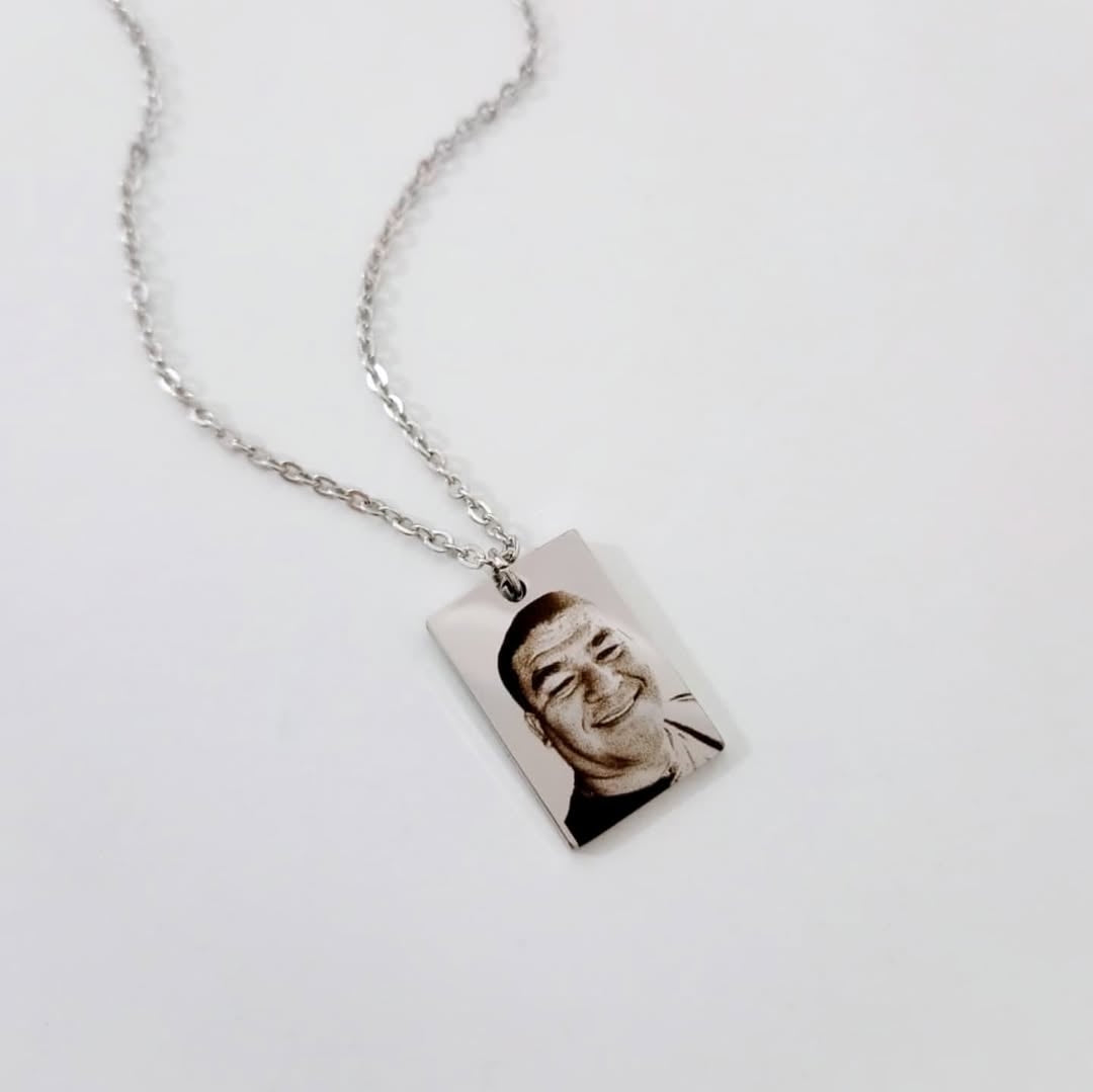 Collar dije cuadrado con foto