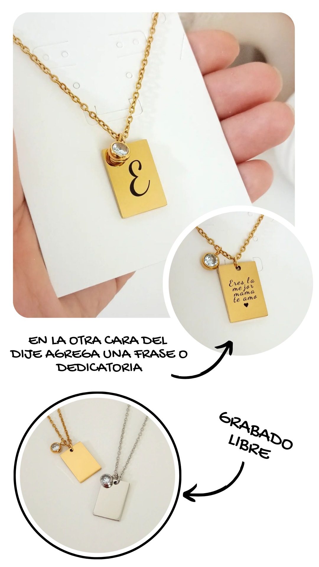 Collar dije cuadro