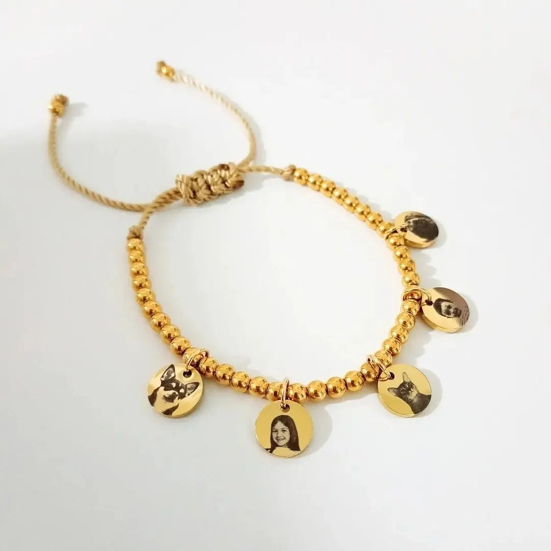 Pulsera dije medalla chica con foto