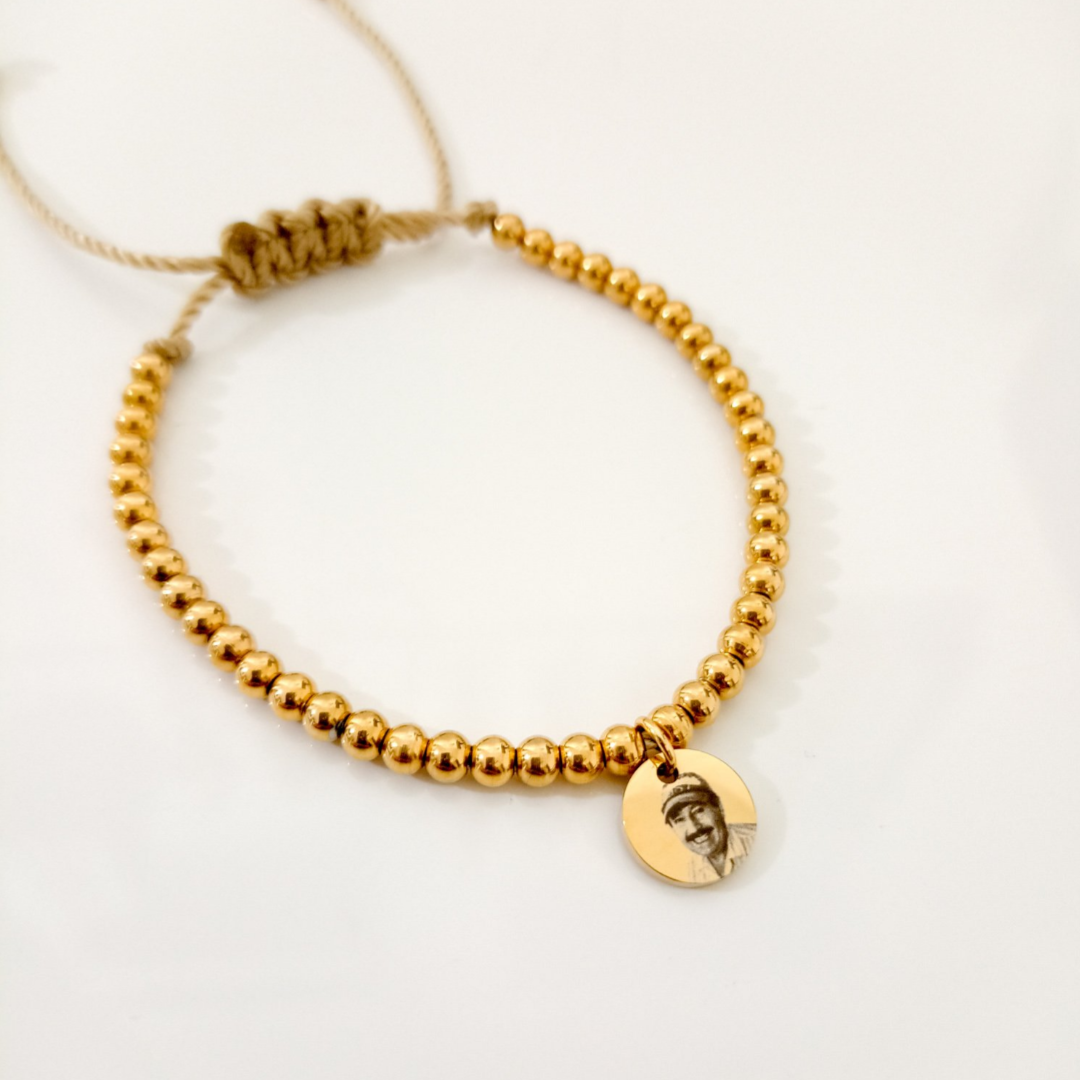 Pulsera dije medalla chica con foto