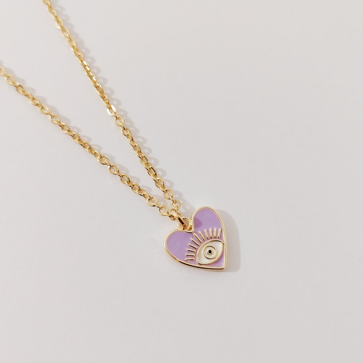 Collar corazón ojito colores