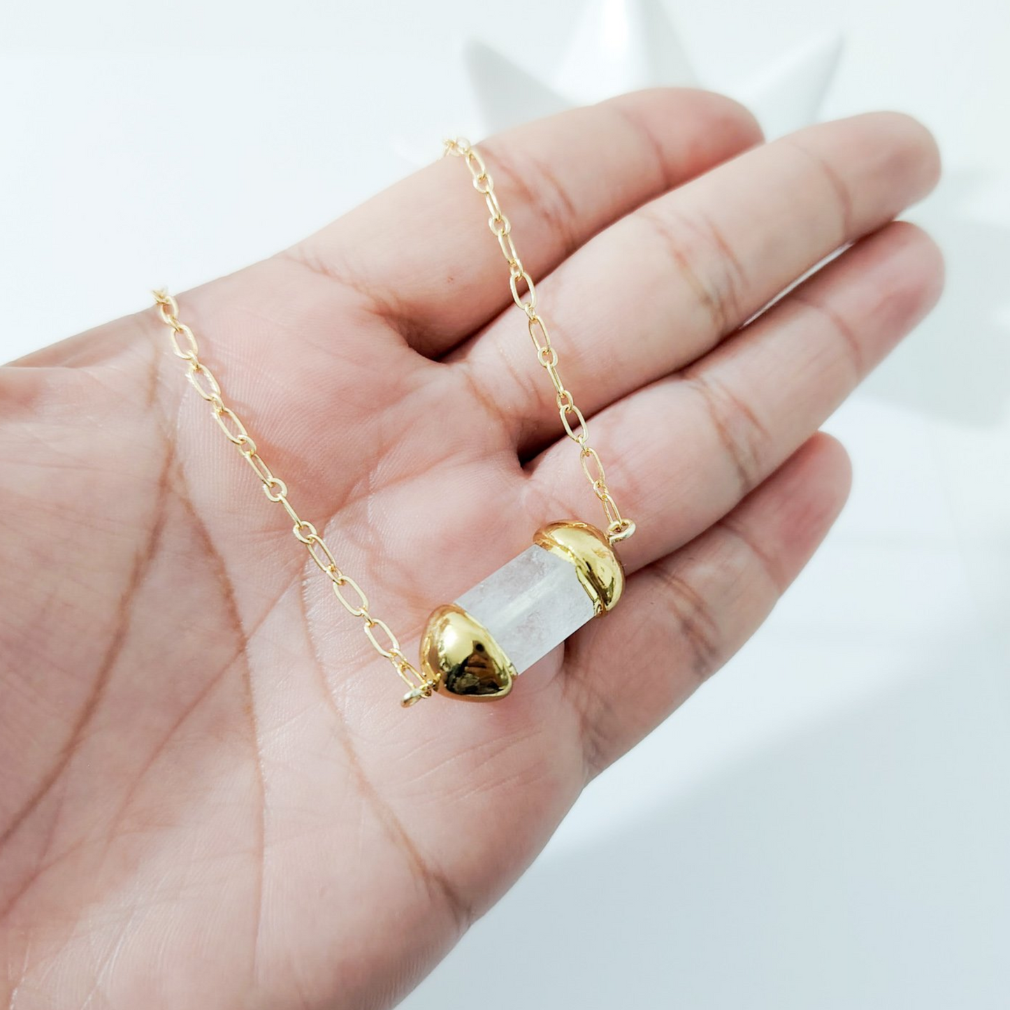 Collar cuarzo cilíndrico