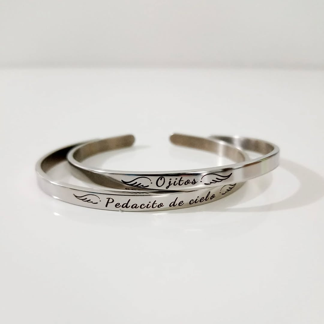 Duo de brazalete plateado