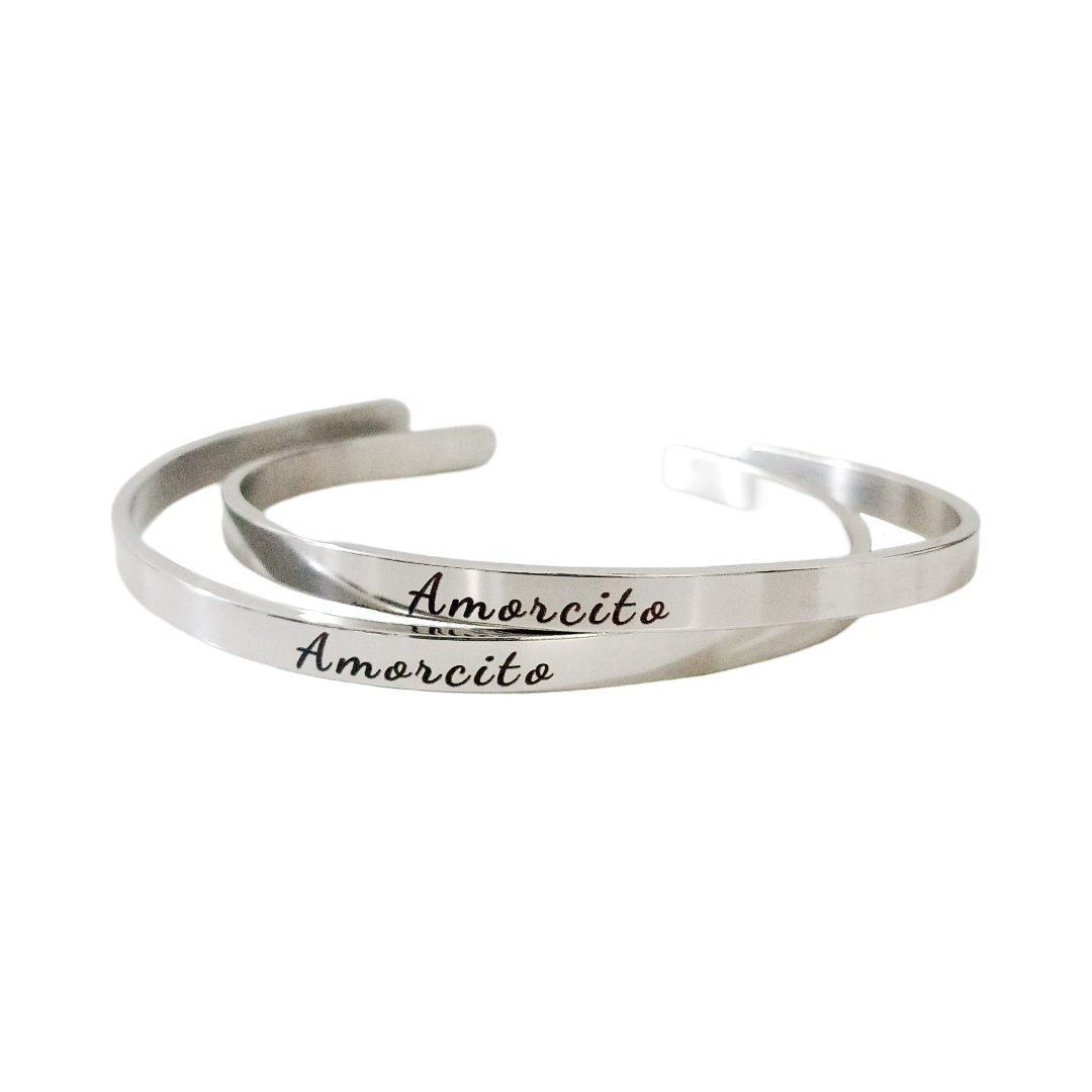 Duo de brazalete plateado