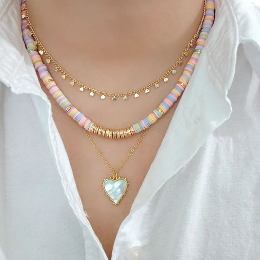 Choker corazones, collar colores y dije corazon (piezas por separado)