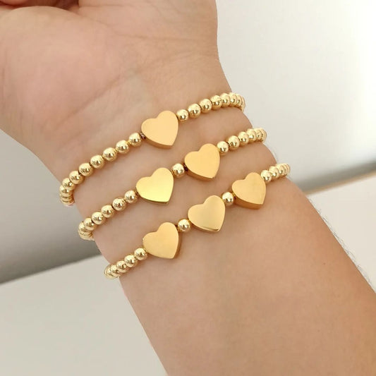 Pulsera dije corazón transversal