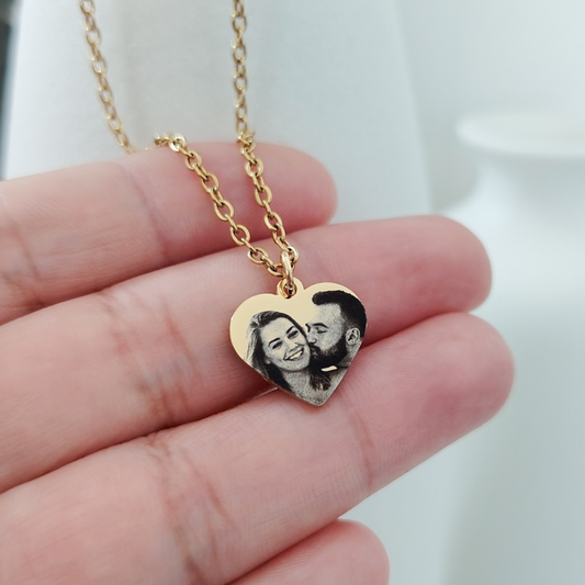 Collar dije corazón con foto