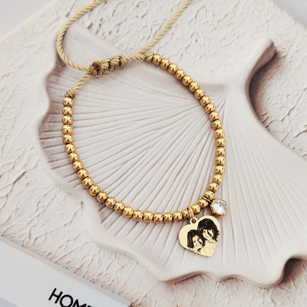 Pulsera dije corazón con foto