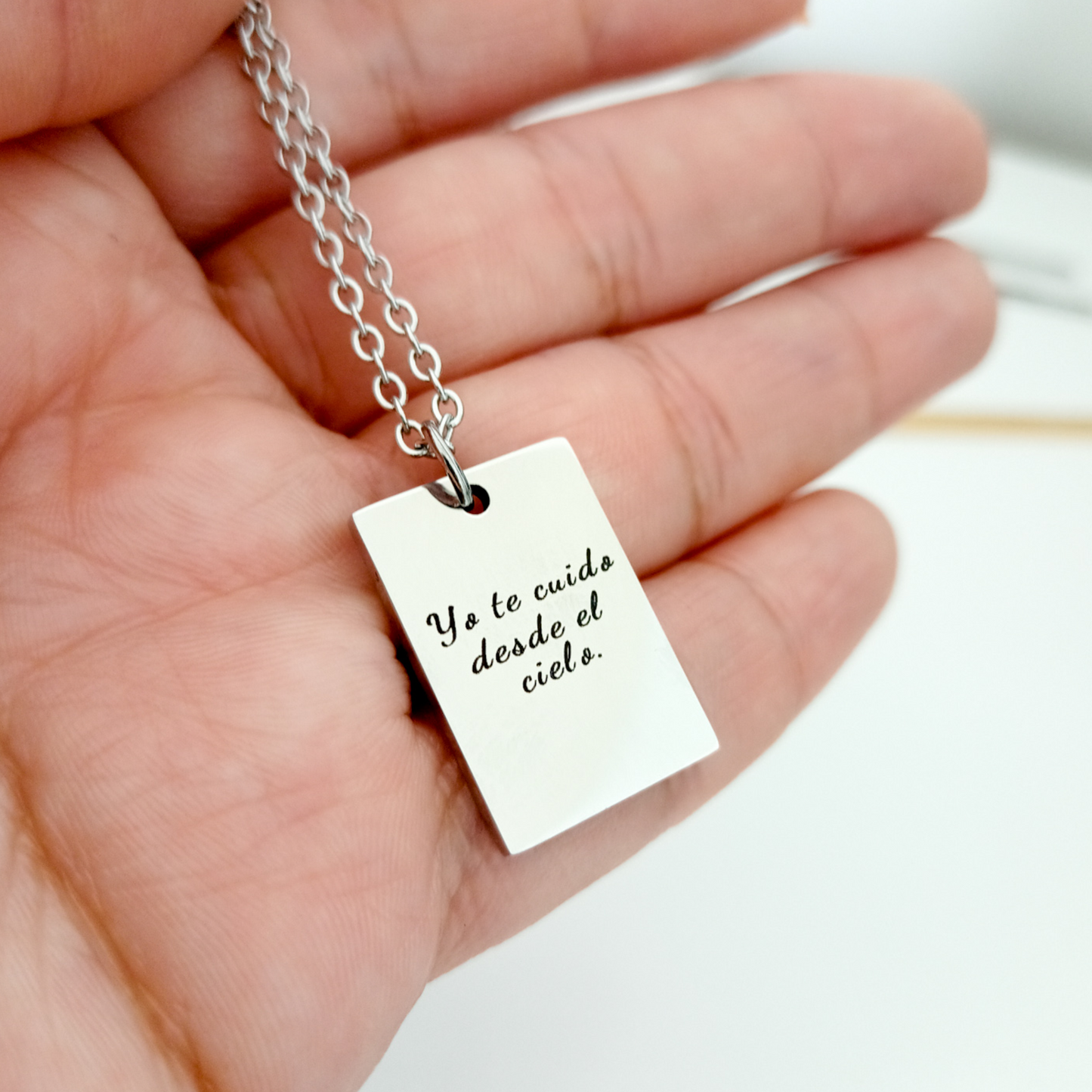 Collar dije cuadrado con foto