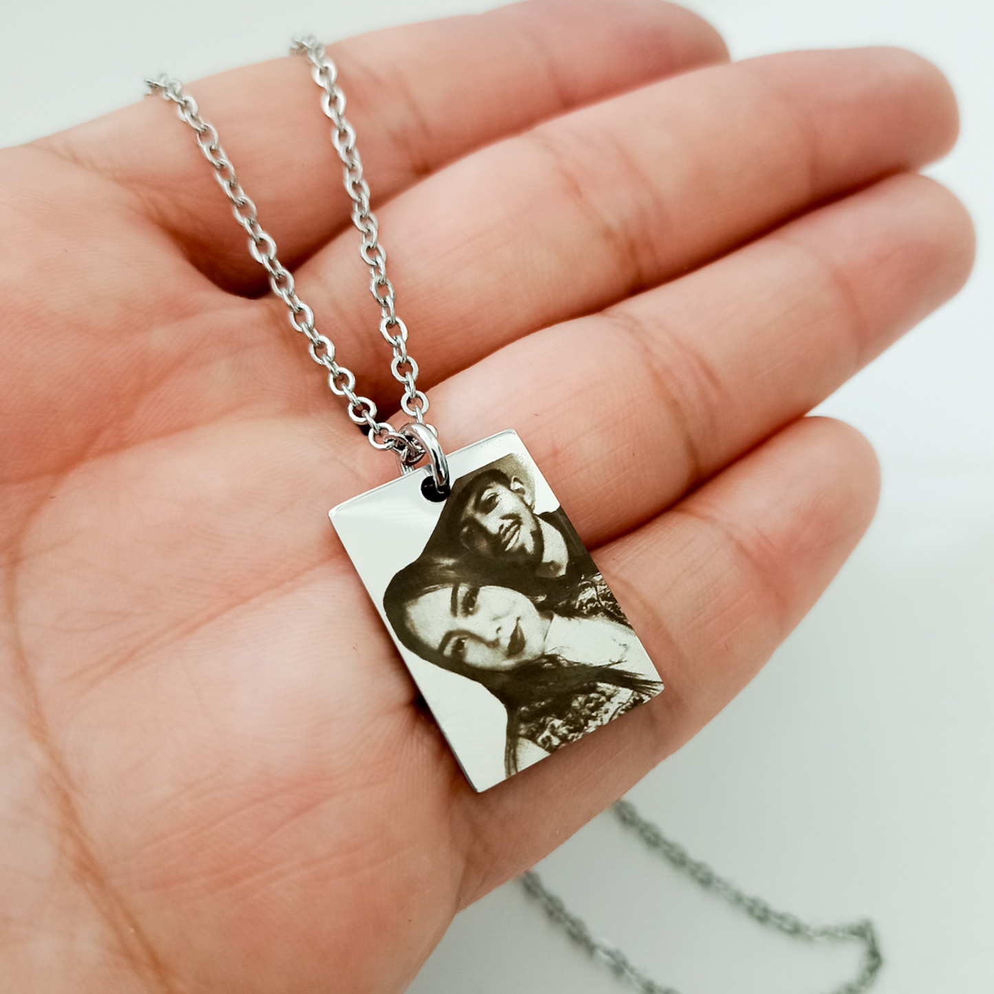 Collar dije cuadrado con foto