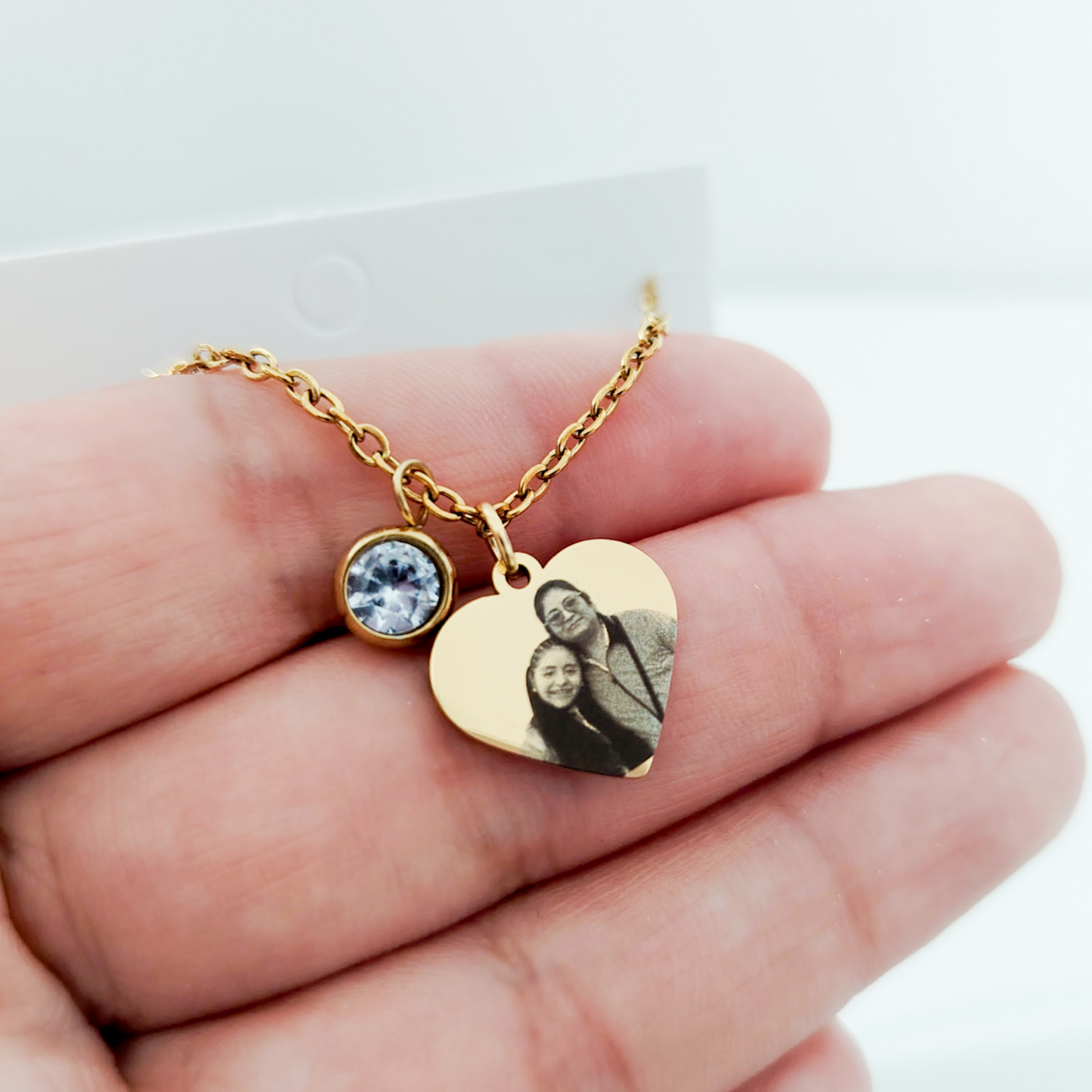 Collar dije corazón con foto