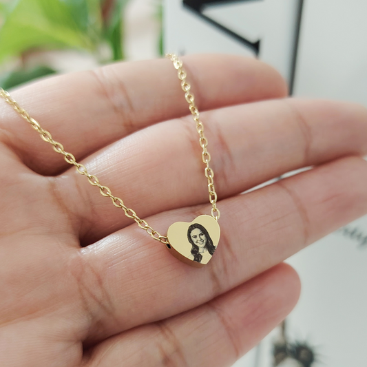 Collar corazón transversal