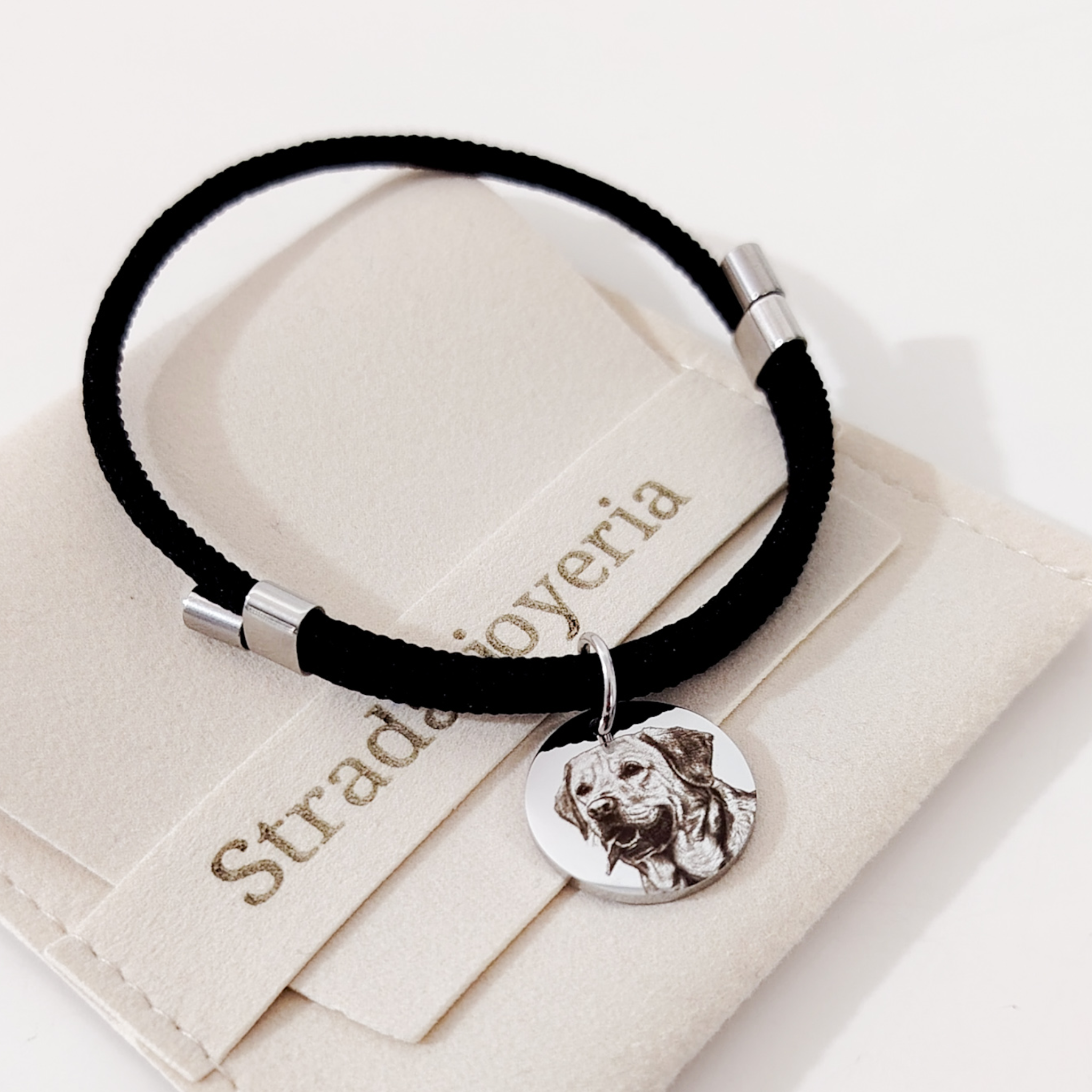 Pulsera ajustable con medalla y foto