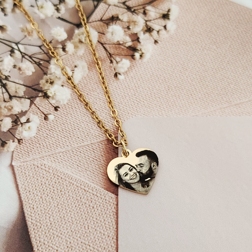 Collar dije corazón con foto