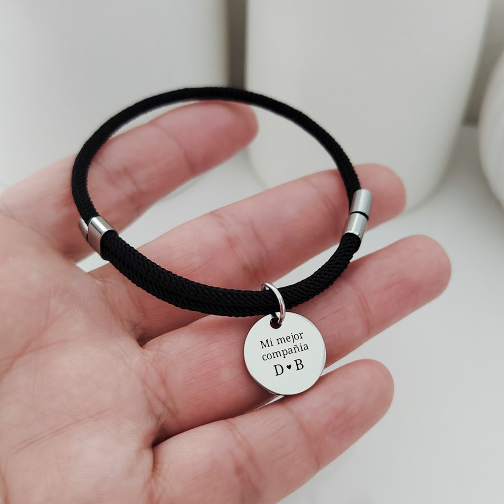 Pulsera ajustable con medalla y foto