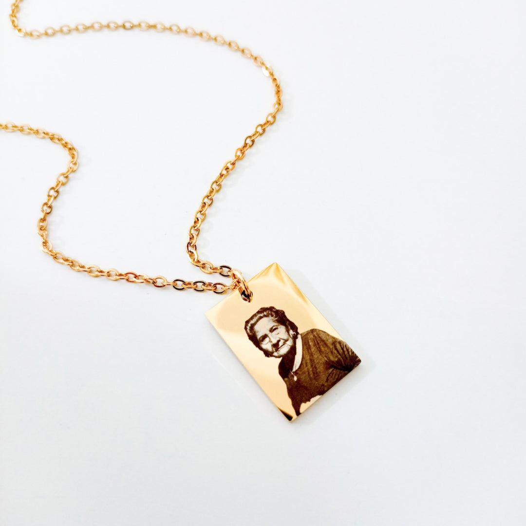 Collar dije cuadrado con foto