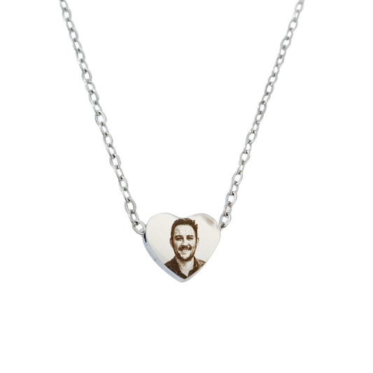 Collar corazón transversal con foto