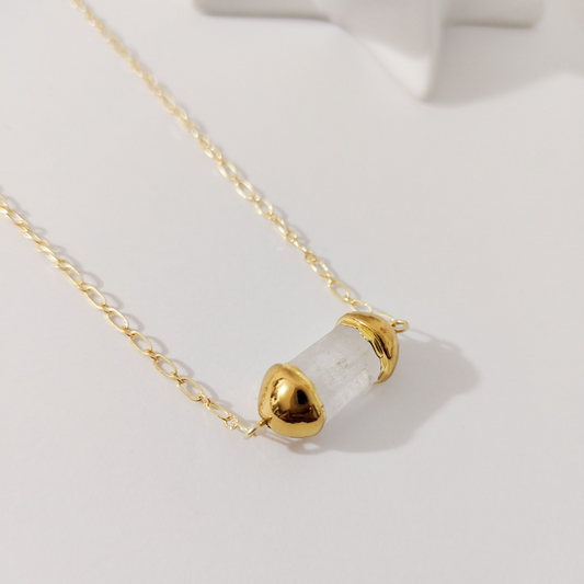 Collar cuarzo cilíndrico