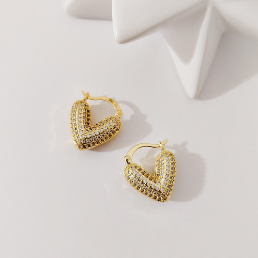 Arracada corazón con zirconias