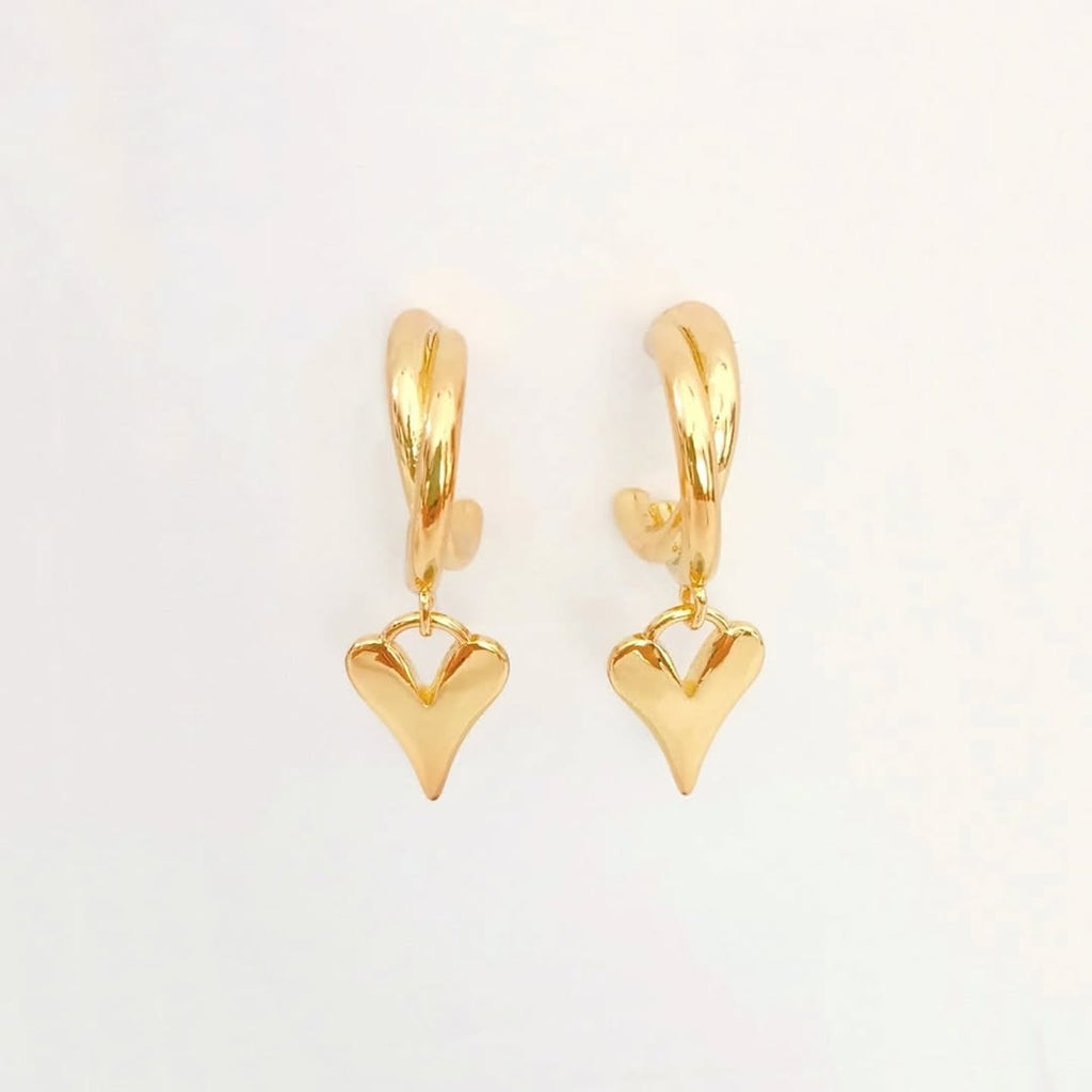 Arracada corazón colgante