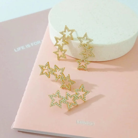 Arete tres estrellas zirconias