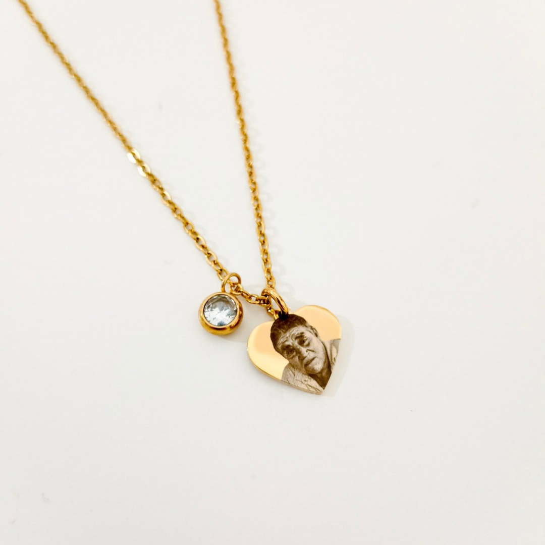 Collar dije corazón con foto