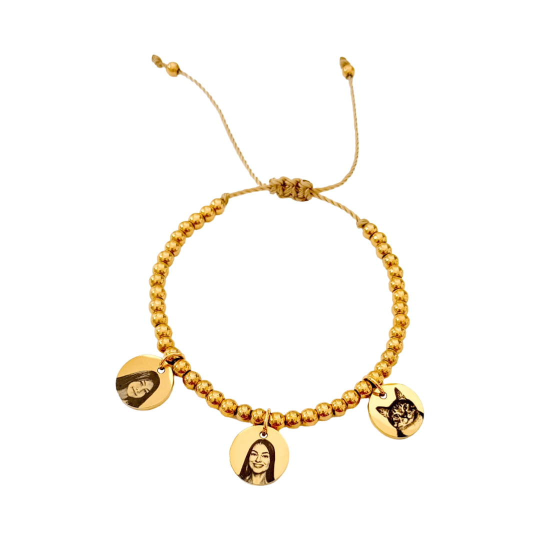 Pulsera dije medalla chica con foto