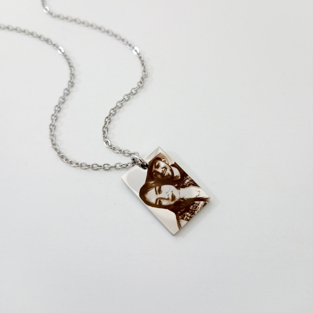 Collar dije cuadrado con foto