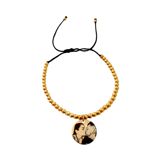 Pulsera dije medalla grande con foto