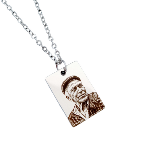 Collar dije cuadrado con foto