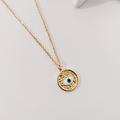 Collar dije moneda ojo