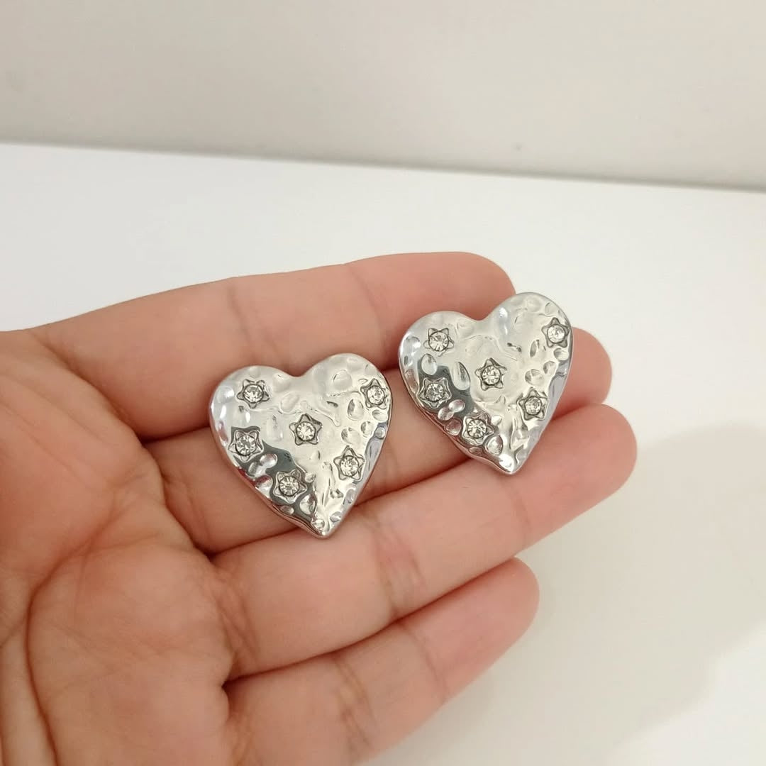 Arete corazon estrellitas zirconias