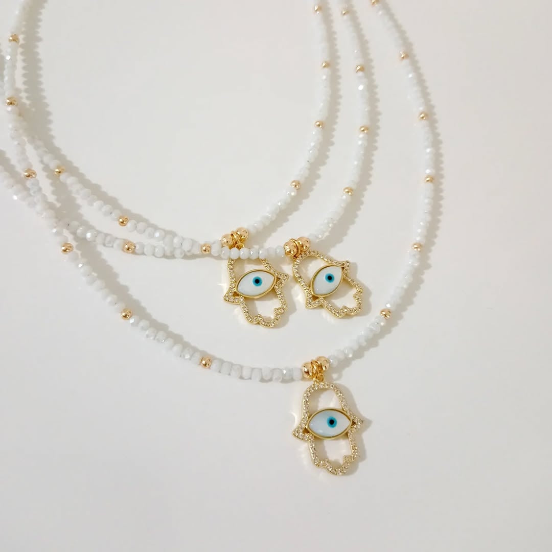 Collar cristales dije manita ojo