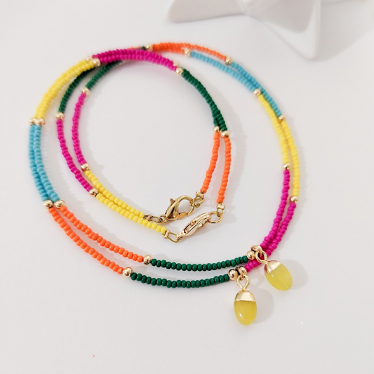 Collar colores piedra amarilla