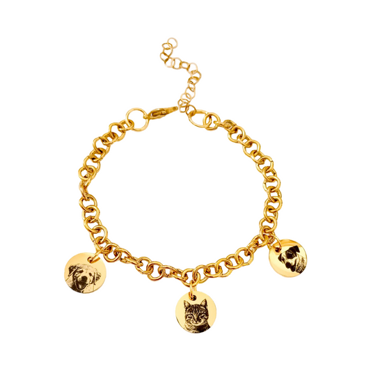 Pulsera dije medalla chica con foto