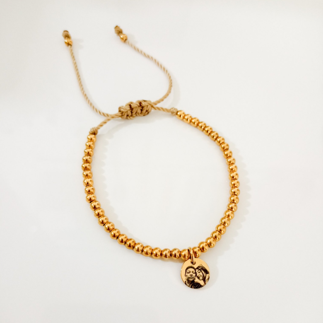 Pulsera dije medalla chica con foto