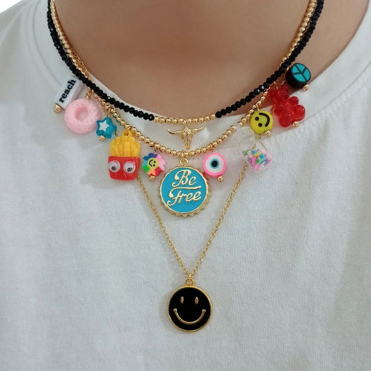 Collar torito, multidijes y happy face (piezas por separado)