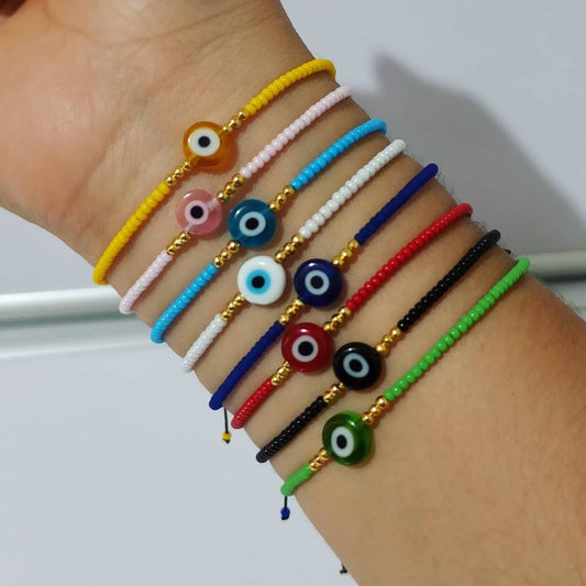 Pulsera en chaquira con ojito turko